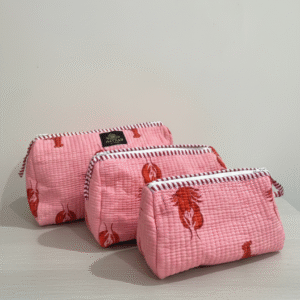 Crabby Pink Travel Pouch Set