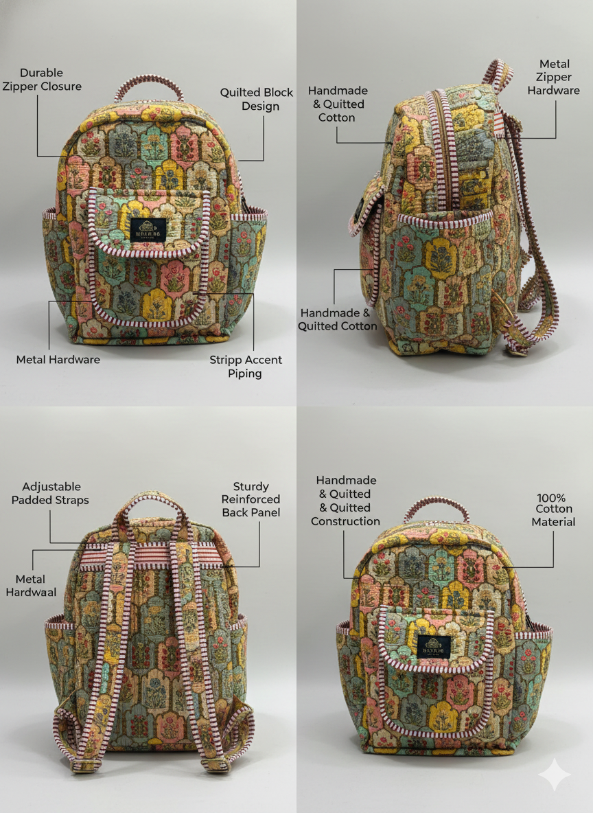 Floral Print Backpack - Image 3