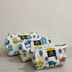 Colorful Owl Travel Pouch Set